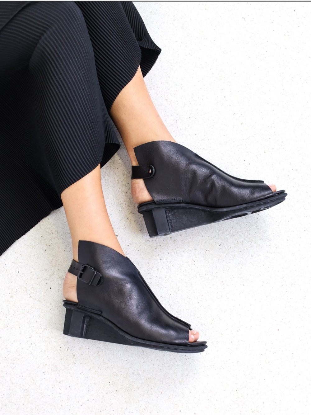 Trippen Mandarin designer shoes black leather 40/9